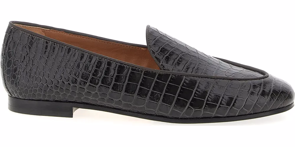 Aquazzura Black Calfskin Slip-On Loafers