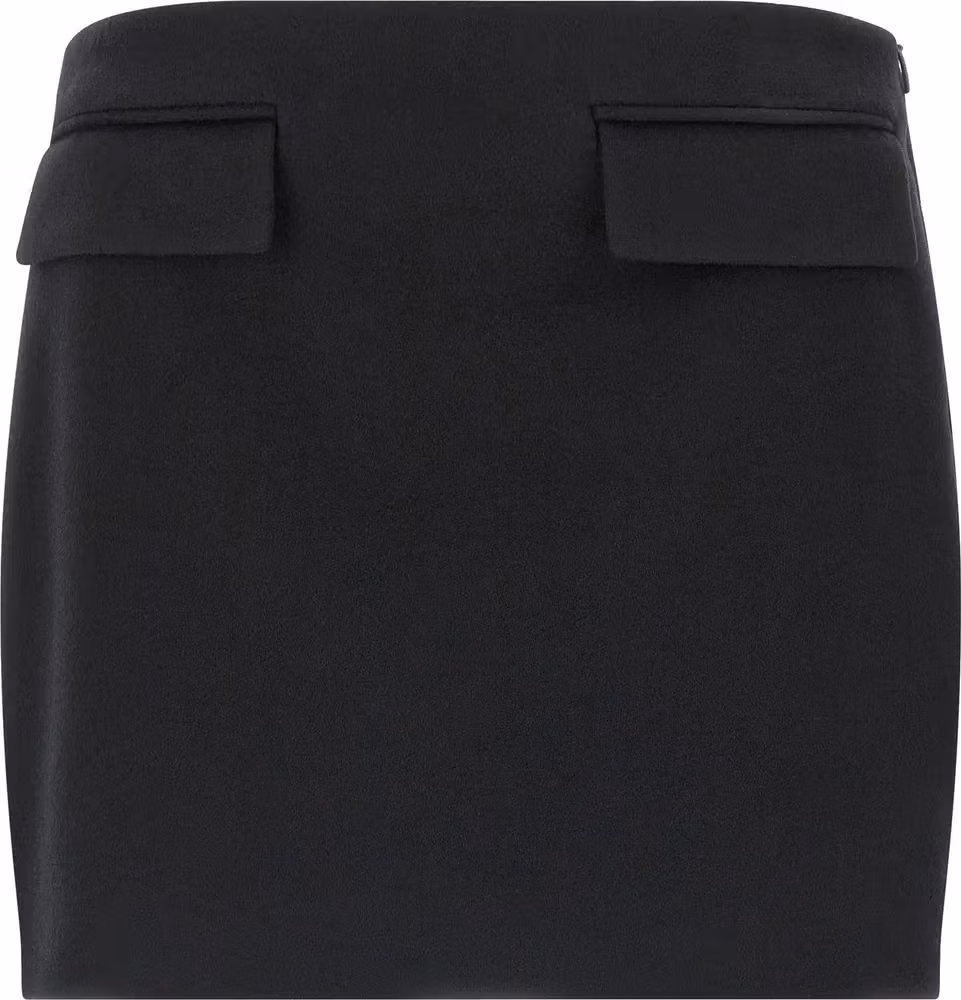 Ferragamo Black Virgin Wool Long Skirt