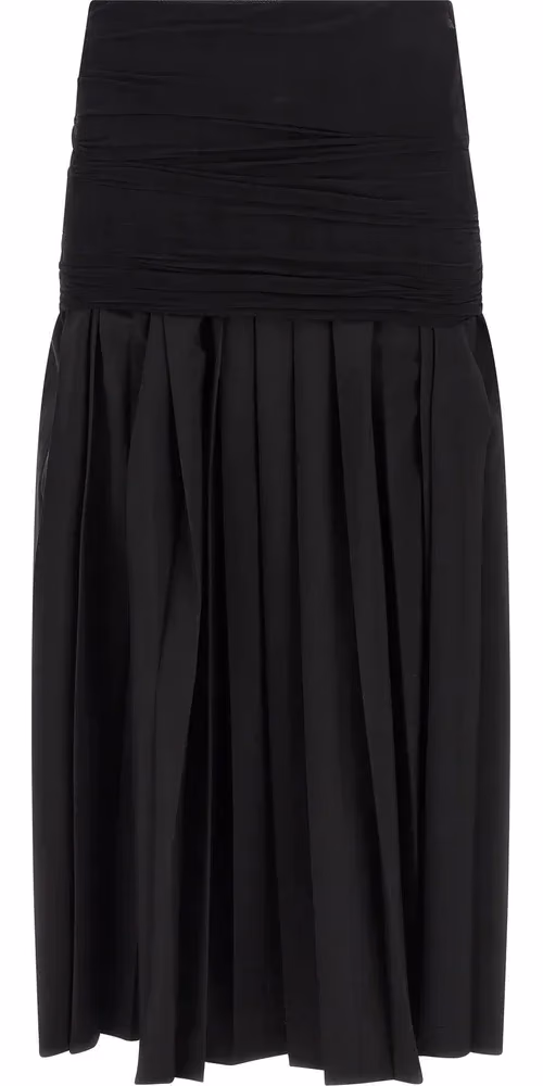 MM6 Maison Margiela Black Polyester Midi Skirt