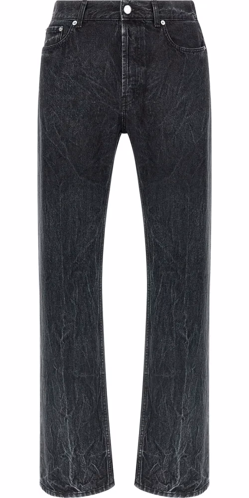 SÉFR Black Cotton Straight-Leg Jeans