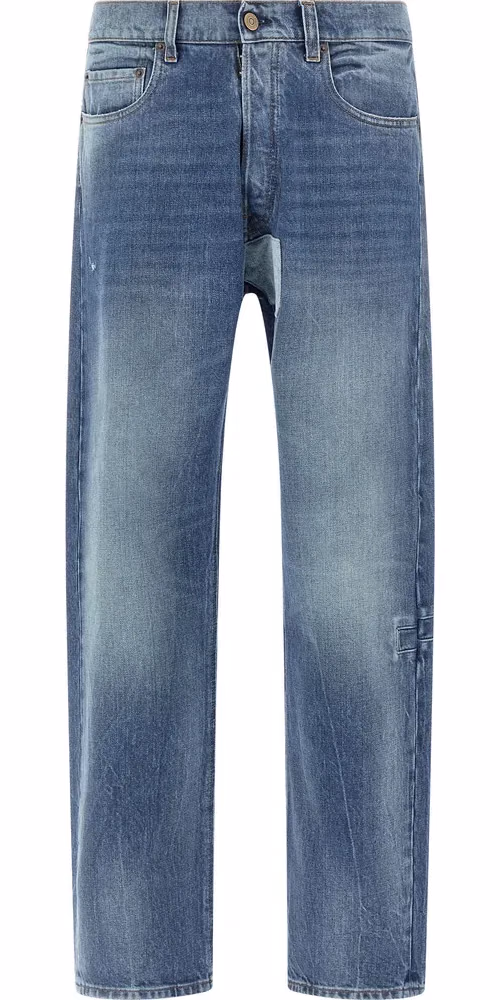 Maison Margiela Blue Cotton Straight-Leg Jeans