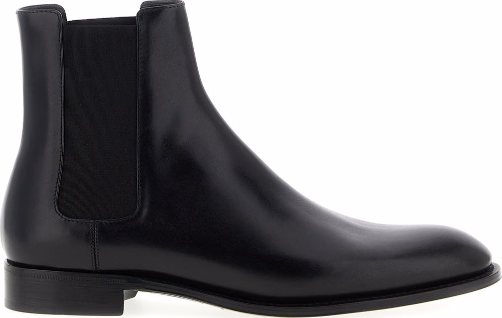 Saint Laurent Black Calfskin Chelsea Boots