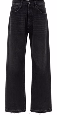 Black Cotton Straight-Leg Jeans