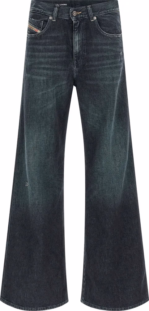 Diesel Blue Cotton Flared Jeans