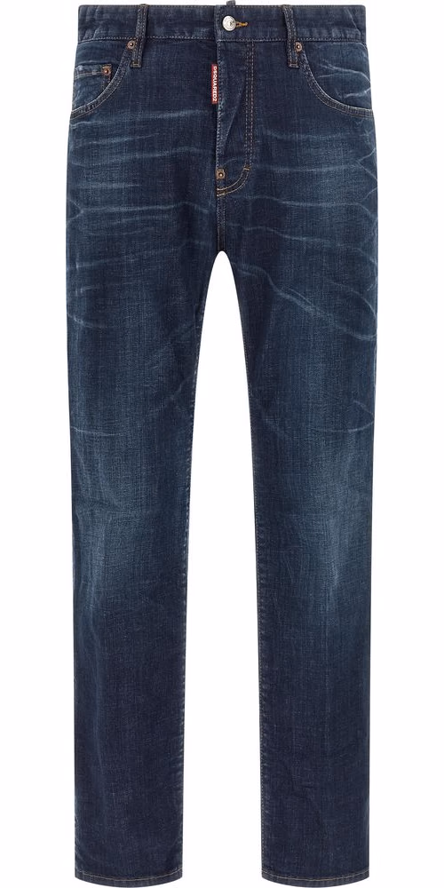 Dsquared² Blue Cotton Straight-Leg Jeans