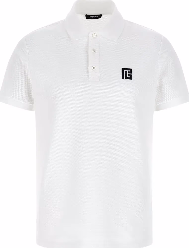 Balmain Bicolor Cotton Polo Shirt
