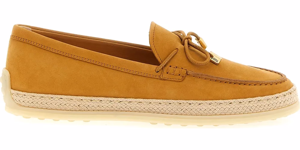 Tod's Beige Calfskin Slip-On Loafers
