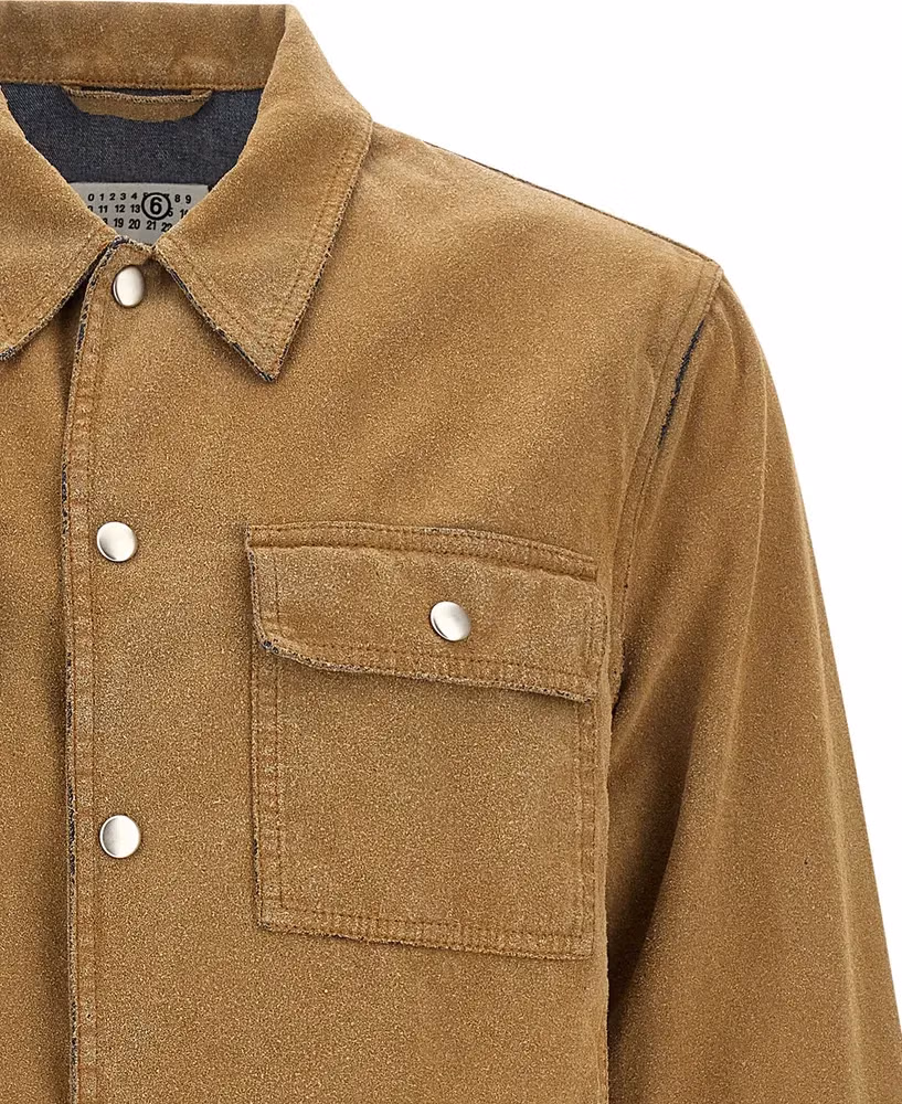 MM6 Maison Margiela Beige Cotton Denim Jacket
