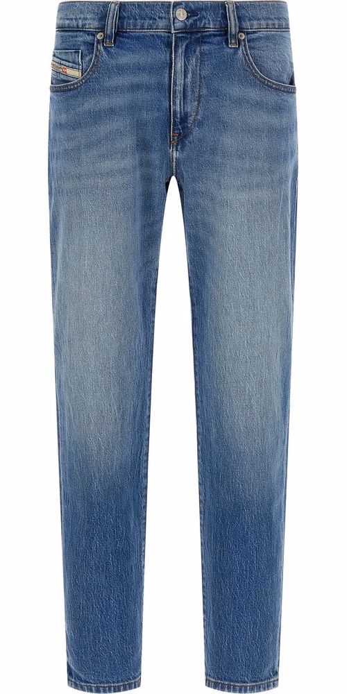 Diesel Blue Cotton Straight-Leg Jeans