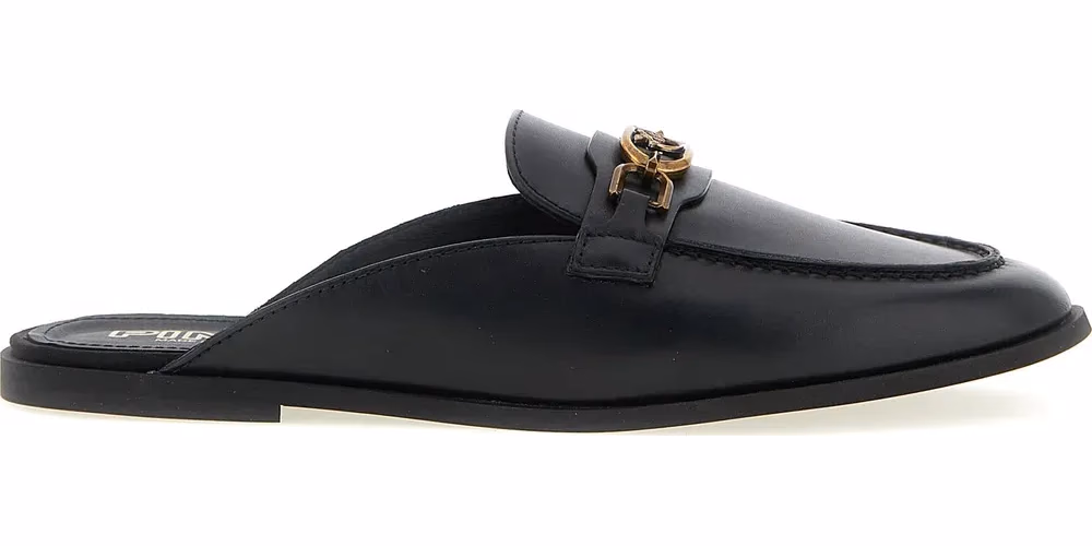 PINKO Black Calfskin Slides