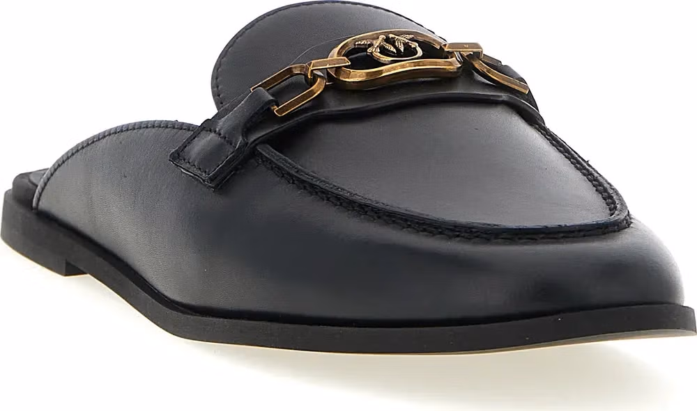 PINKO Black Calfskin Slides