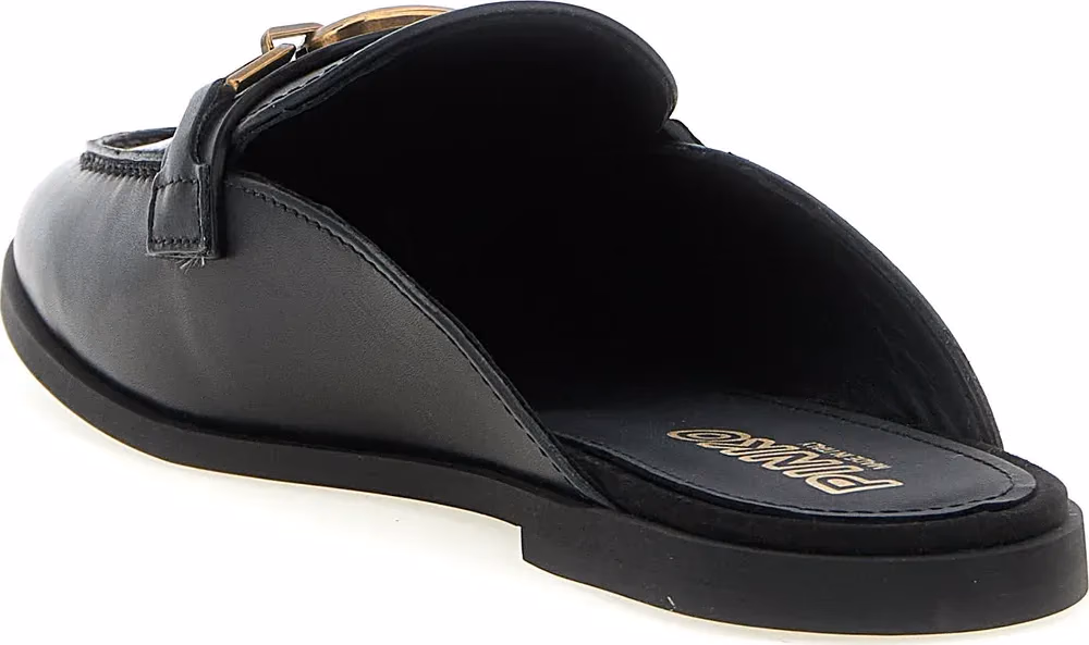 PINKO Black Calfskin Slides