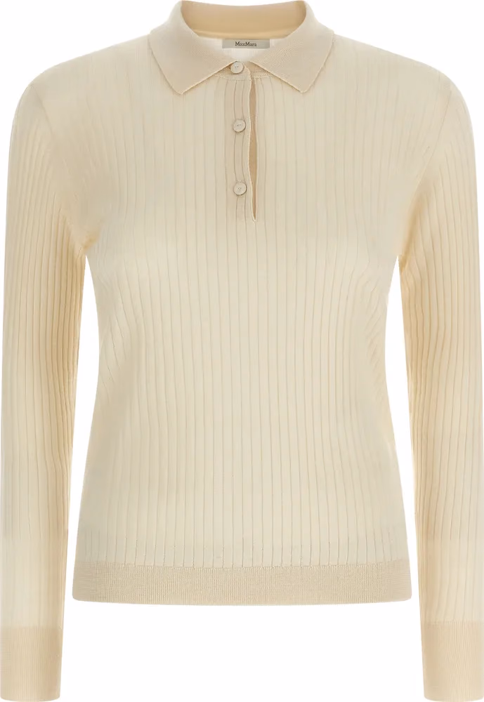 Max Mara White Cashmere Polo Shirt