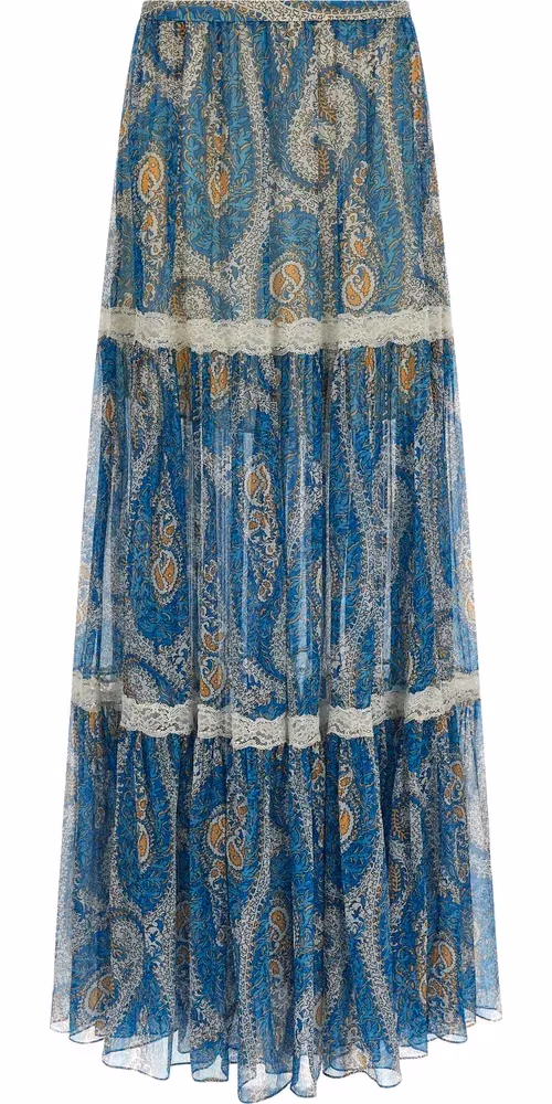 Etro Blue Silk Mini Skirt