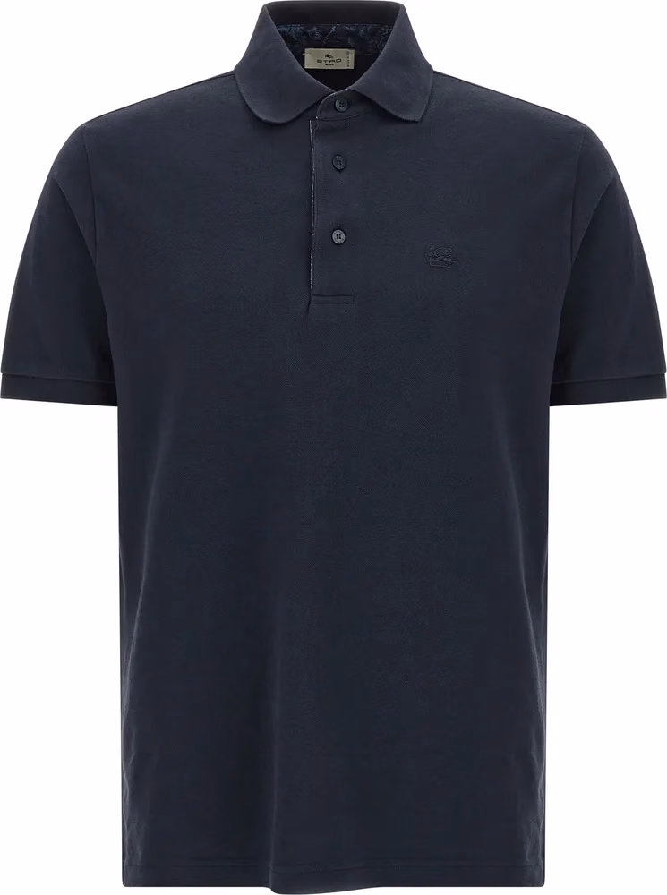 Etro Blue Cotton Polo Shirt