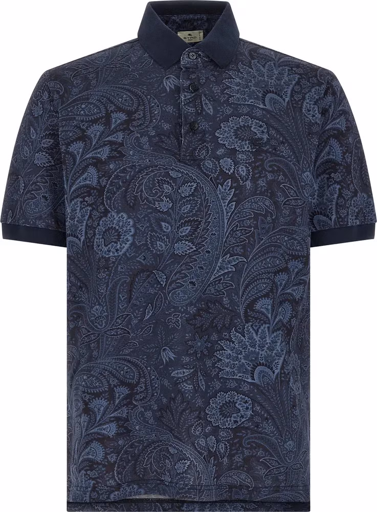 Etro Blue Cotton Polo Shirt