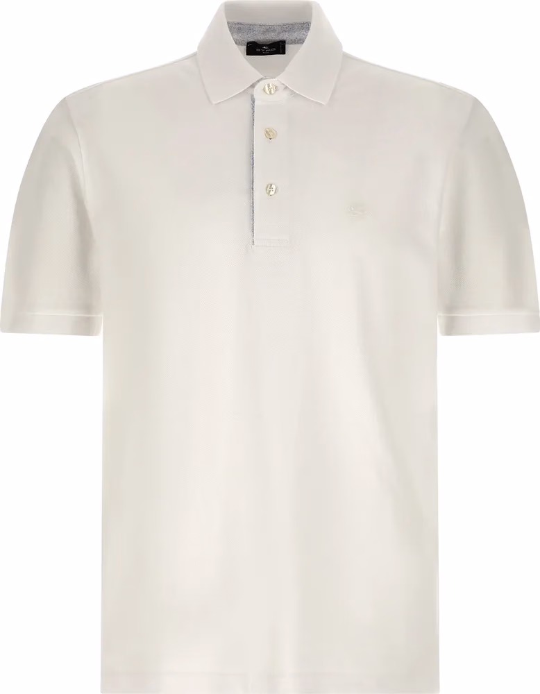 Etro White Cotton Polo Shirt