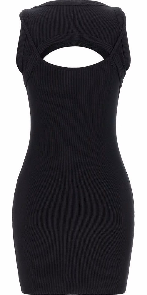 Off-White Bicolor Cotton Short Dress