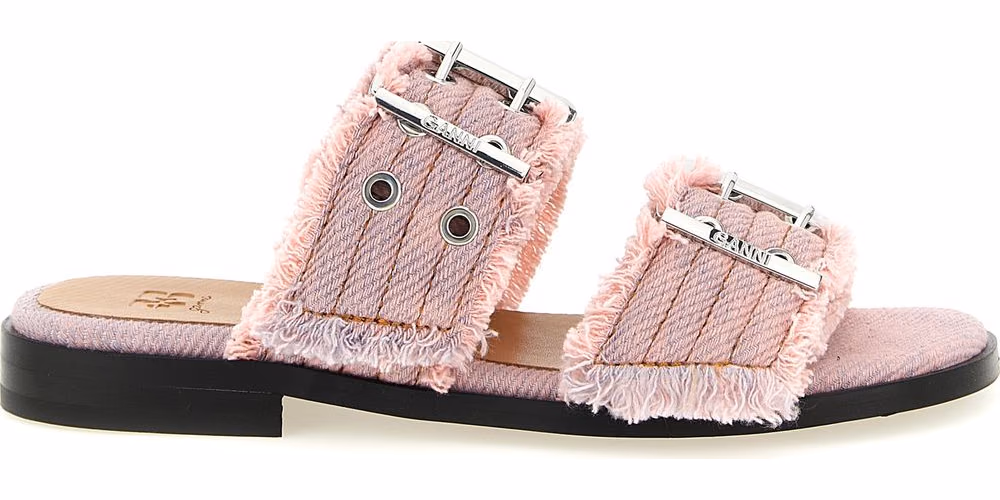 Ganni Multicolor Organic Cotton Slides