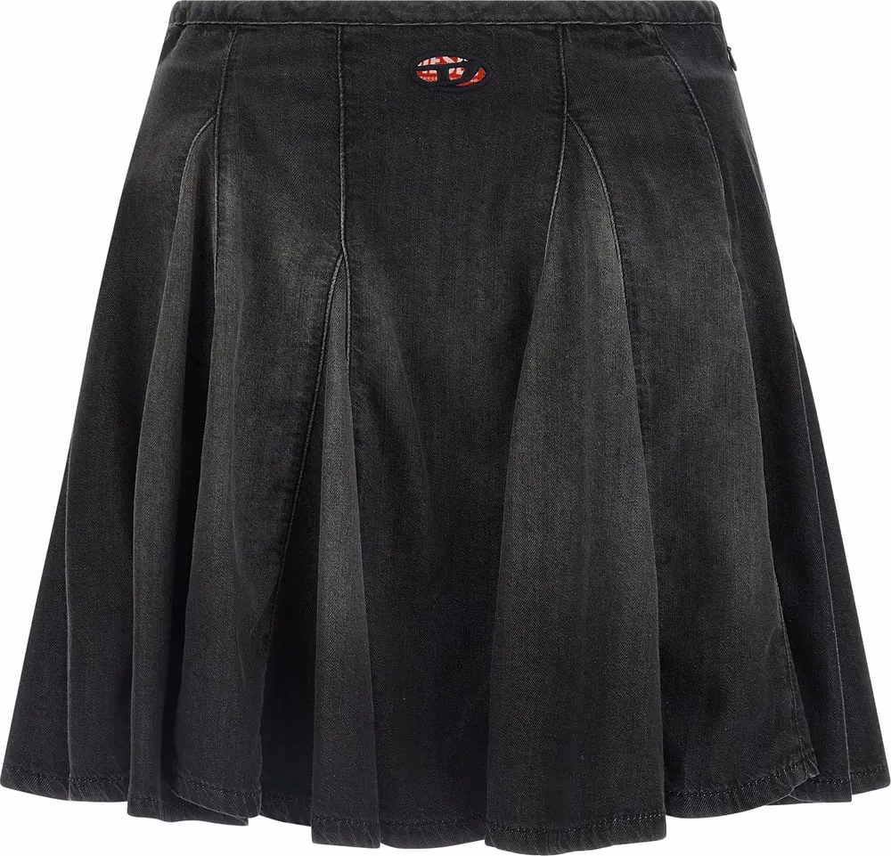 Diesel Black Cotton Long Skirt