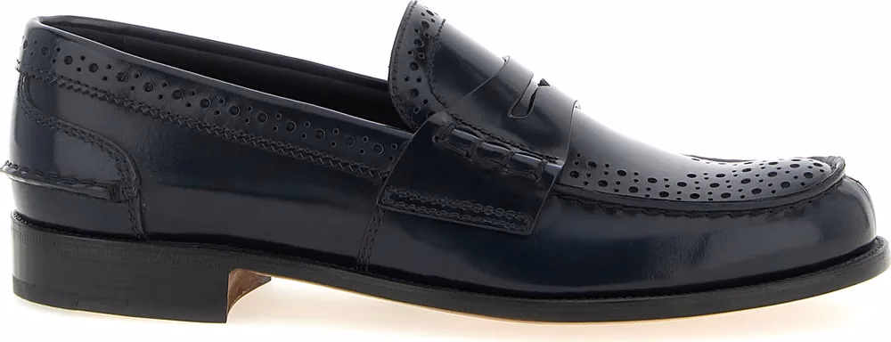 Church's Blue Calfskin Slip-On Loafers