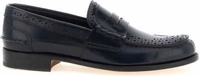 Blue Calfskin Slip-On Loafers