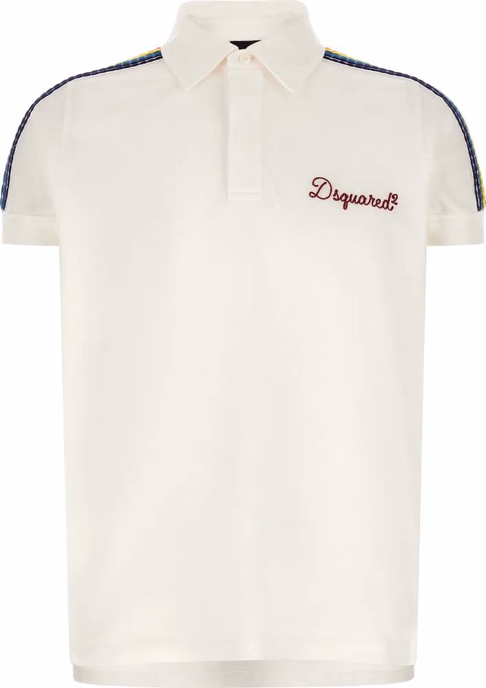 Dsquared² White Cotton Polo Shirt