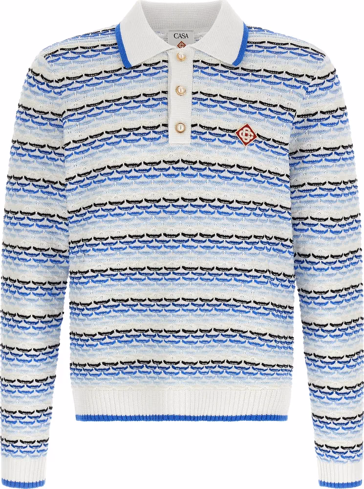 Casablanca Blue Cotton Polo Shirt