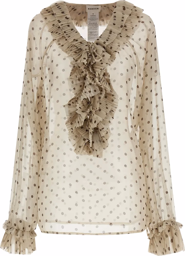 P.A.R.O.S.H. Beige Polyester Blouse