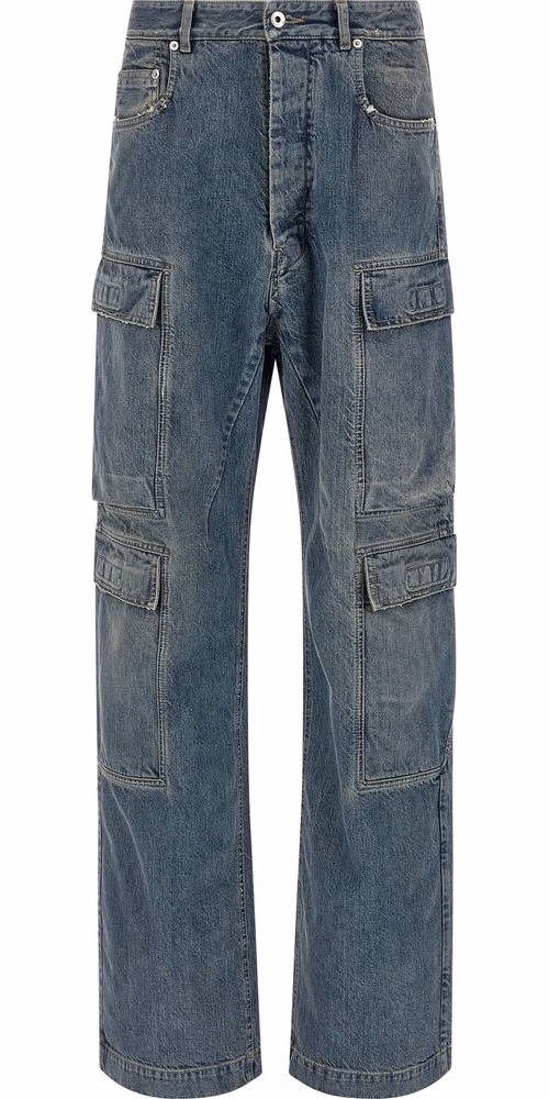 DRKSHDW Blue Cotton Cargo Pants