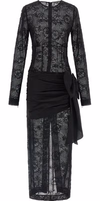 Black Viscose Long Dress