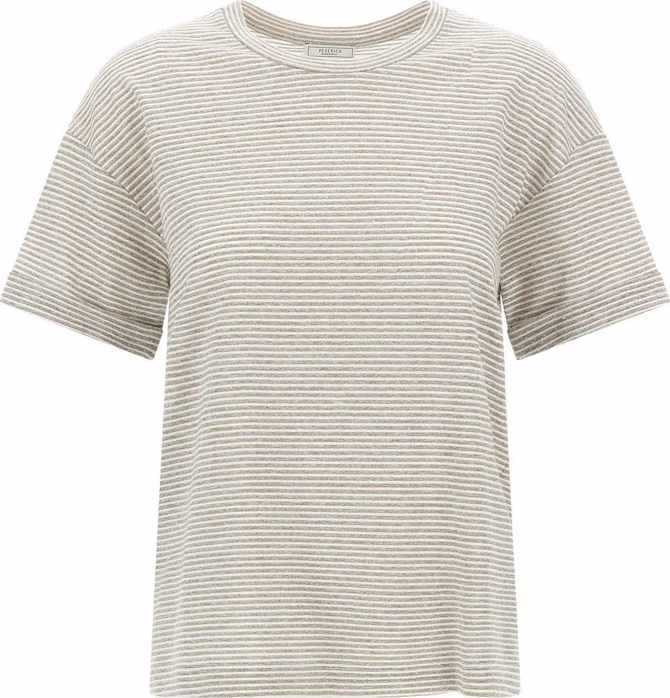 Peserico Beige Linen T-Shirt