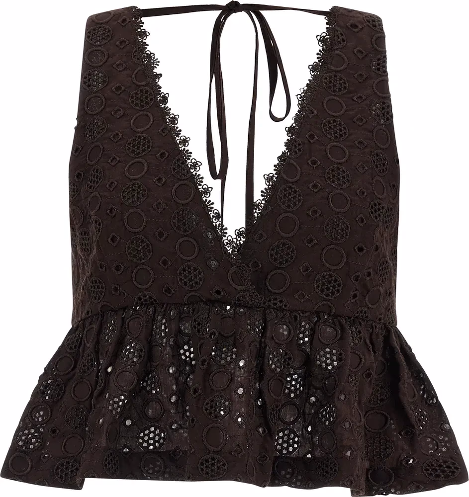 PINKO Brown Cotton Blouse