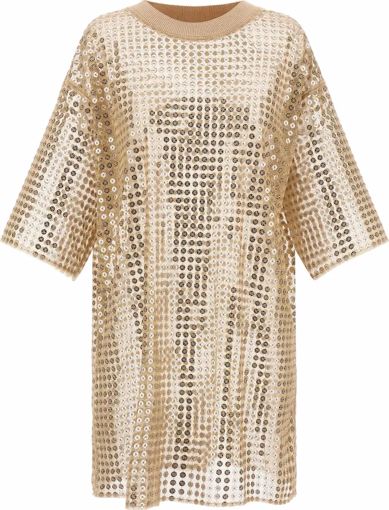Fabiana Filippi Beige Polyester Short Dress