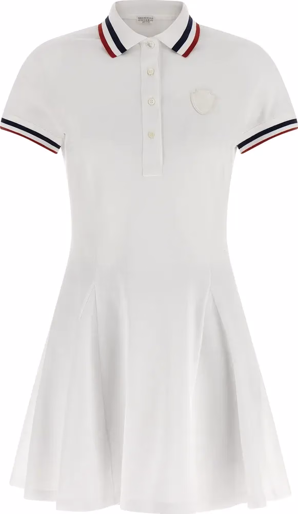 Brunello Cucinelli White Cotton Short Dress