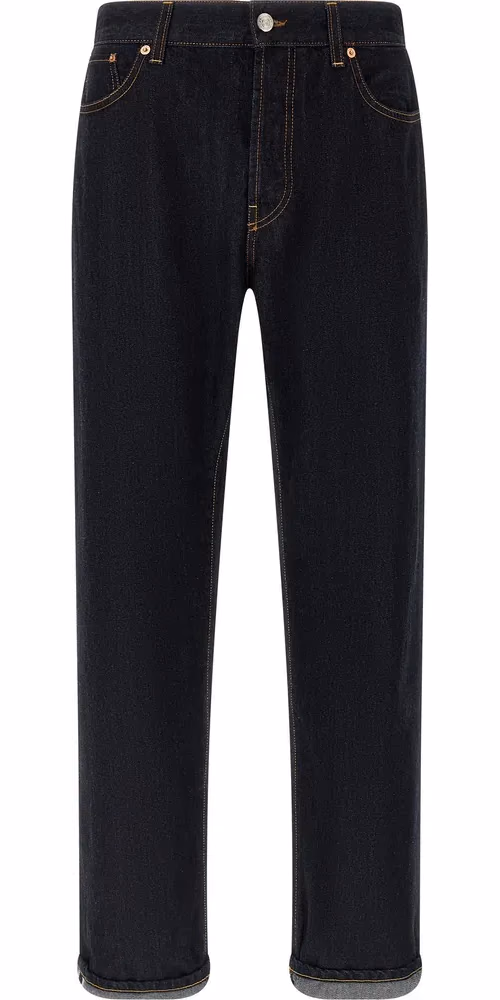 Department 5 Blue Cotton Straight-Leg Jeans