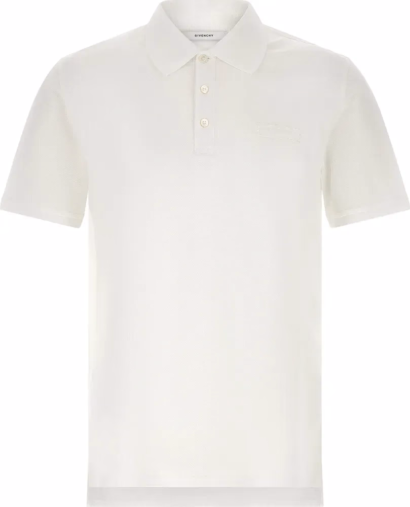 Givenchy White Cotton Polo Shirt