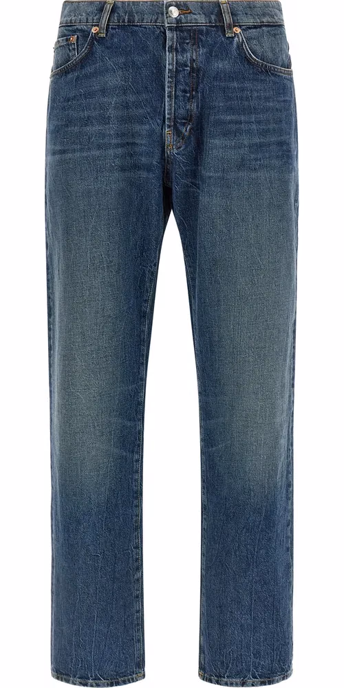 Department 5 Blue Cotton Straight-Leg Jeans