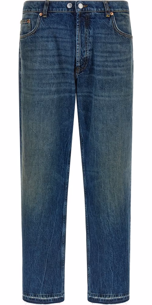Department 5 Blue Cotton Straight-Leg Jeans