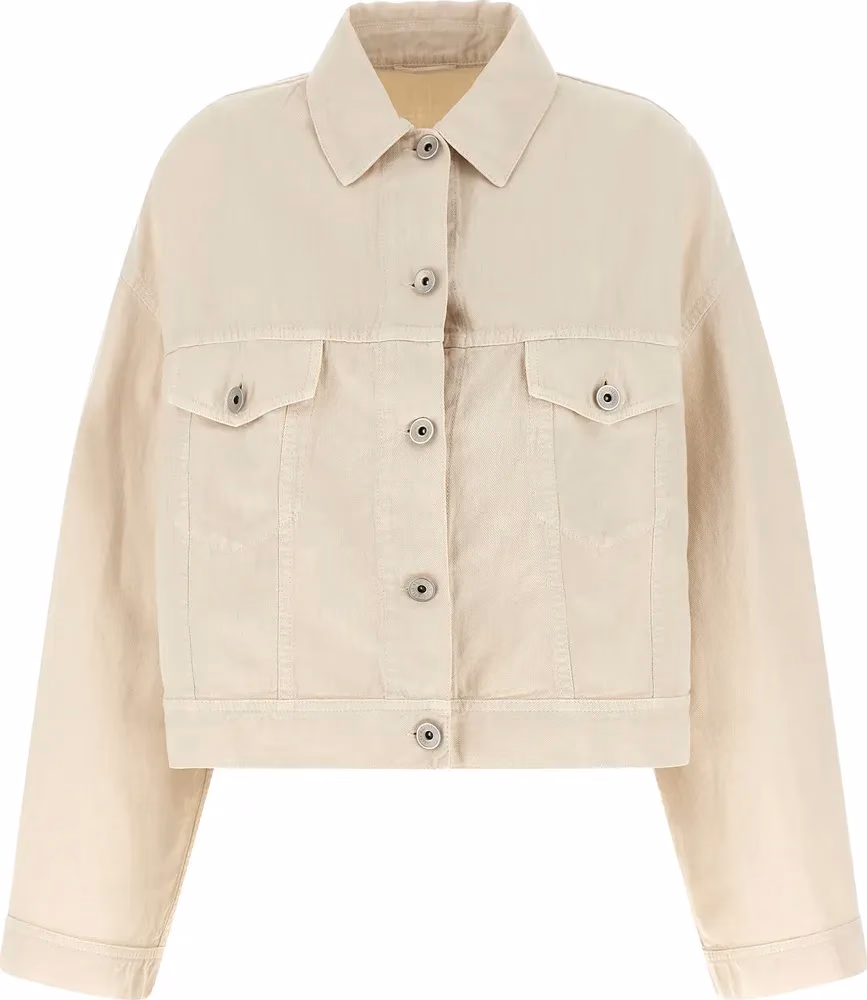 Brunello Cucinelli Beige Cotton Denim Jacket