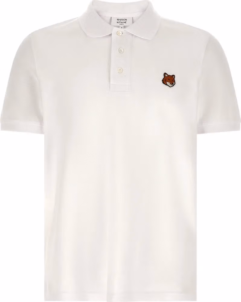 Maison Kitsuné White Cotton Polo Shirt