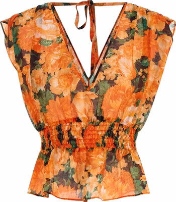 Orange Lyocell Pattern Shirt