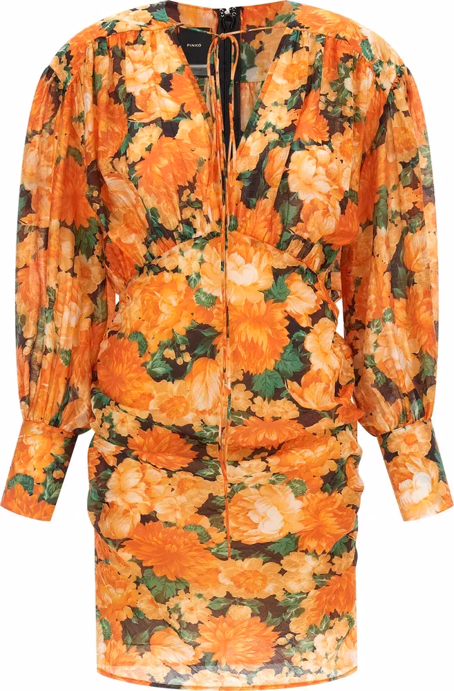 PINKO Orange Lyocell Short Dress
