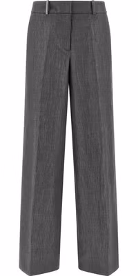 Gray Linen Casual Pants
