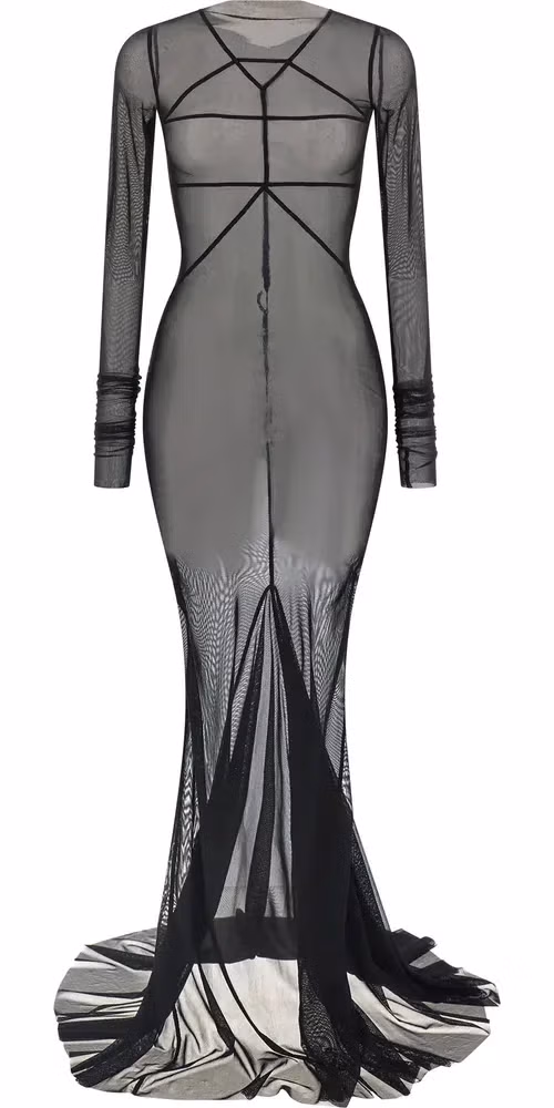Rick Owens Black Nylon Long Dress