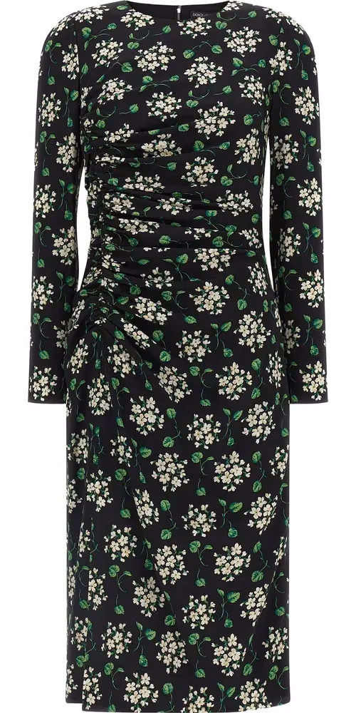 Dolce & Gabbana Black Synthetic Midi Dress