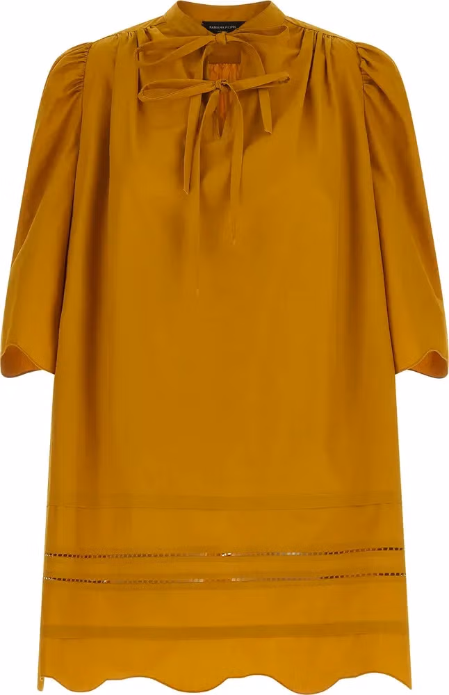 Fabiana Filippi Bicolor Cotton Short Dress