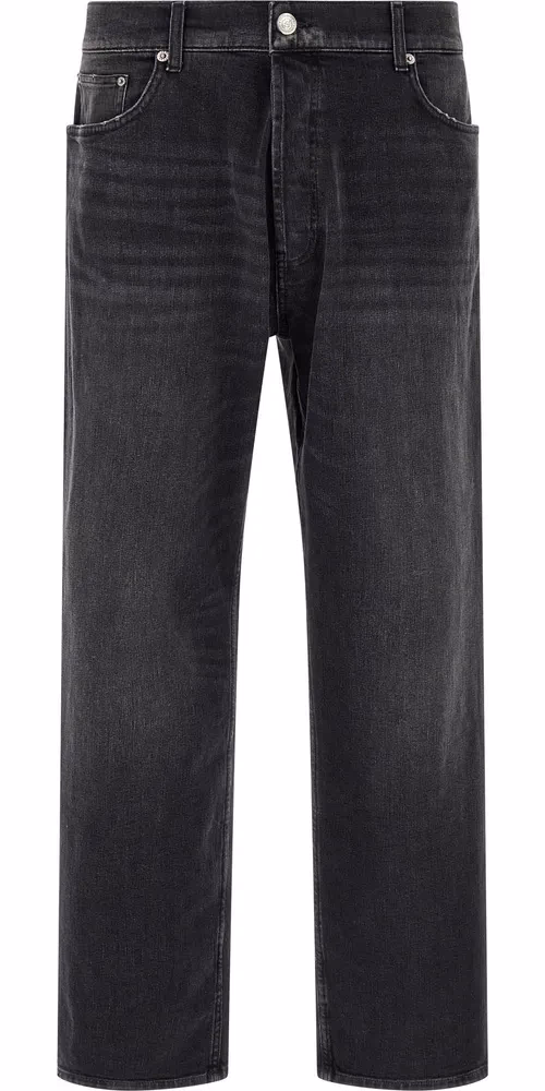 Department 5 Black Cotton Cropped Jeans