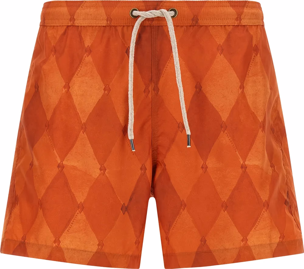 Ballantyne Orange Polyester Swim Shorts