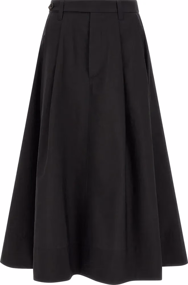 Brunello Cucinelli Black Cotton Midi Skirt